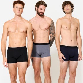 Resim Erkek 3'lü Boxer Seti - Siyah / Gri / Mavi 