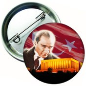 Resim Hediye Panayırı 20 Adet Atatürk Rozeti (ebat: 44 Mm) 