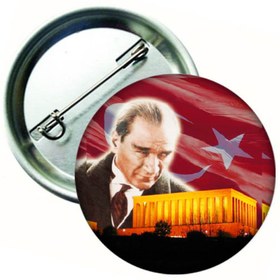 Resim Hediye Panayırı 20 Adet Atatürk Rozeti (ebat: 44 Mm) 