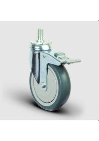 Resim Er05Mbt100F Oynak Civatalı Termoplastik Kauçuk Frenli Tekerlek 