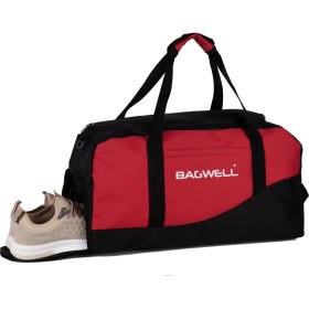Resim Bagwell Ayakkabı Bölmeli Büyük Boy Spor Seyahat ve Fitness Çantası Koyu Kırmızı Tekstil Malzeme 