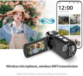 Resim Dijital Video Kamera, Düğünler Için LED Beyaz Işığı Ile 270 Derece Rotasyon Video Kamerası 