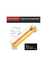 Resim Geeroyoo Banyo Mutfak Su Arıtma Kranı Tamiri İçin Çok Fonksiyonlu, Ev Tamiri İçin Ev Tamiri Aleti Geliştirilmiş Versiyon: Sarı A Tipi Altı Kanca 