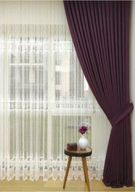 Resim Evdepo Home Mürdüm Fon Perde Tek Kanat (540053558) Mürdüm 