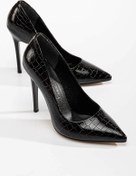 Resim Ccway Kadın Stiletto Siyah Kroko 