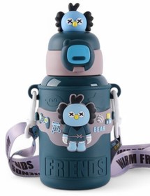 Resim Genel Markalar 450ml 316 Paslanmaz Çelik Çocuk Termosu, Karikatür Hayvanlar Öğrenci Termosu, ( 