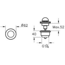 Resim VitrA Liquid Lavabo Yuvarlak Süzgeci A45169 Sabit - Krom 