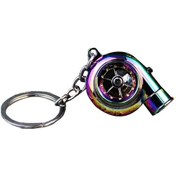 Resim Gerçek Ses Ve Led Işık İle Araba Turbo Spinner Anahtarlık Araba Anahtarları İçin Mini Turboşarj Anahtarlık A Arka Stop Lambası 