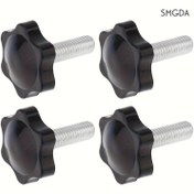 Resim 4 adet SMGDA M8*25mm Karbon Çelik Yıldız Düğme Civatalar - Altıgen Şekilli Sap, Şemsiye Tabanları & Daha Fazlası için Kolay El Sıkma - Dayanıklı, Tam Dişli, Kendinden Kilitli Vidalar Güçlendirilmiş Tutuşla 