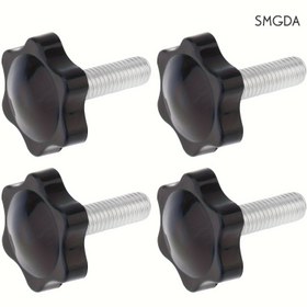 Resim 4 adet SMGDA M8*25mm Karbon Çelik Yıldız Düğme Civatalar - Altıgen Şekilli Sap, Şemsiye Tabanları & Daha Fazlası için Kolay El Sıkma - Dayanıklı, Tam Dişli, Kendinden Kilitli Vidalar Güçlendirilmiş Tutuşla 