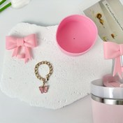 Resim 3 adet Tumbler Kupası için Aksesuar, 1 adet Bow Çubuğu Kapağı, 1 adet Silikon Bot, 1 adet 40oz/30oz Tumbler ile Tutma Kolu için Şövalye Zinciri, İdeal Sevgililer Günü Hediyesi, Anne Günü Hediyesi, Açık Hava Maceraları için Mükemmel 