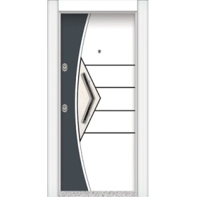 Resim Tezwood Beyaz Çelik Kapı Daire Giriş Kapısı Tırnaklı Sistem 