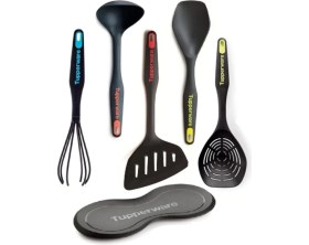 Resim Özbience 6'lı Modern Peri Mutfak Seti: Kaşık, Kepçe, Spatula, Çırpıcı ve Kevgir 