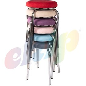 Resim Tabure Mutfak Sandalyesi Tay Tüyü Kumaş 6 Adet 