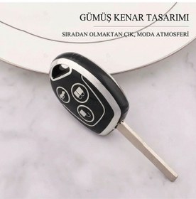 Resim Ford Focus Transit Fiesta Modeo Fusion Ka Galaxy Gümüş Kenar Tpu Anahtar Kılıfı Beyaz 