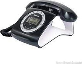 Resim Multitek Retro Özel Tasarımlı Kablolu Siyah-Kırmızı-Gri-Turuncu-Beyaz Masa Üstü Telefon 