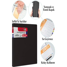 Resim Kırmızı Sunum Dosyası 60 Lı 3 Adet Poşet Dosyalı Katalog Dosyası 60 Poşetli Kendinden Dosya Plastik Kapaklı Kırmızı 