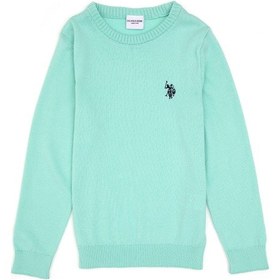 Resim U.S. Polo Assn. Kız Çocuk Yeşil Bisiklet Yaka Basic Kazak 50316808-VR250 