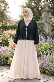 Resim CNG MODA Önü Bağlamalı Fırfırlı Kimono Gömlek 