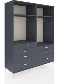 Resim Kronos Gardrop 4 Raflı 7 Çekmeceli 2 Askılı 176x59x221 Antrasit-antrasit Antrasit 