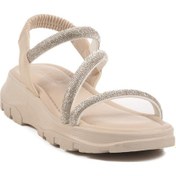 Resim Krem Kadın Sandalet T-005 Z Krem 