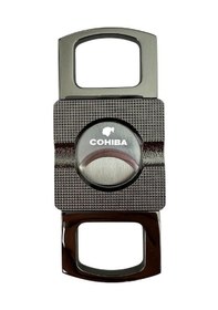 Resim Cohiba Gunmetal Düz Çizgi Detaylı Metal Puro Makası Kesici - Tr8726 