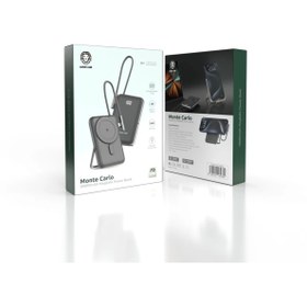 Resim Green Lion Monte Carlo 10000mAh MagSafe Power Bank, PD 20W Hızlı Şarj, Dahili Type-C Kablolu, Standlı 