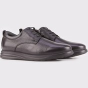 Resim Cabani Hakiki Deri Eva Taban Bağcıklı Erkek Günlük Ayakkabı - Siyah 