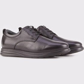 Resim Cabani Hakiki Deri Eva Taban Bağcıklı Erkek Günlük Ayakkabı - Siyah 