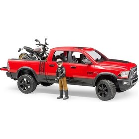 Resim Bruder Oyuncak Ram 2500 Pick Motorsiklet ve Sürücüsü Br02502 
