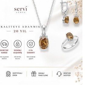 Resim Servi 925 Ayar Gümüş Clara Set-239 