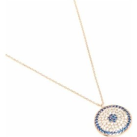 Resim Nusret 925 Ayar Rose Gümüş Nazar Boncuğu Kolye 