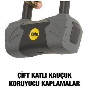 Resim Yale Zincir Asma Kilitli Motorsiklet Bisiklet Kilidi Altın Seri 