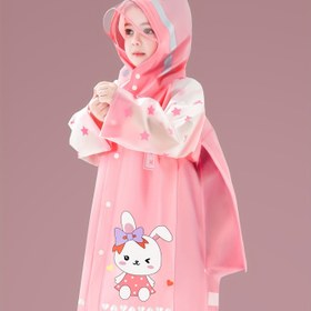 Resim 1 adet Kızlar için Pembe EVA Yağmurluk, Sevimli Tavşan Tasarımı, Kapüşonlu, Yansıtıcı Şeritler & Sırt Çantası Cebi - Okul, Kamp ve Dış Mekan Maceraları için Mükemmel 