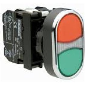 Resim Emas B101K20KY B Serisi Plastik 2NO Çiftli Düz Kırmızı-Yeşil 22 mm Buton 