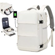 Resim Cloud011 Enoshı Geniş Kapasiteli Beyaz Sırt Çantası 15.6 Laptop Bölmeli Tekerlekli Ve Ayakkabılık Diğer 