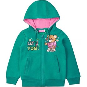 Resim Karikids Kızlar İçin İçi Tüylü Fermuarlı Sweatshirt 247241243 Yeşil 