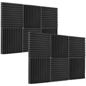 Resim Folinda 12 Adet Koyu Gri Isıya Dayanıklı 30x30x2.5cm Kanal Tipi Akustik Köpük - Ses Yalıtımı İçin Stüdyo, Ktv Ve Davet Odaları 10.1" 