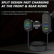Resim Challenger Hp-1 5'li Usb Araba Şarj Cihazı Ön Arka Koltuk Çoklu Portlu Hızlı Şarj Led Ekran Uyumlu 