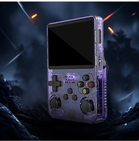 Resim Xuweiwei R36s Retro El Konsolu 64 Bit İşlemcili 3 5 Hd Ekran Uzun Pil Ömrü Mor 128g Taşınabilir Oyun Cihazı 