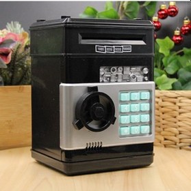 Resim Şifreli Otomatik Para Alan Kasa Kumbara Elektronik Atm Siyah 