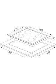Resim Alveus Segls 640 Siyah Cam Set Üstü Ocak 