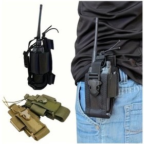 Resim Elmpaly Yeşil Taktiksel Radyo Kılıfı Ayarlanabilir Dayanıklı Polyester Çok Amaçlı Yeşil 