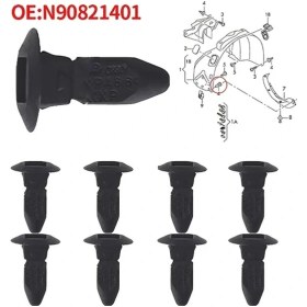 Resim Tongdashop 20 Adet Vw Passat B5 Golf Iv V Beetle Touareg Çamurluk Kaportası Vidalı Somun Klipsi N90821401 