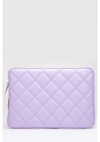 Resim Omuz Askılı Notebook Çanta Tablet Laptop Kılıfı 13"-14" Kapitone Deri Lila Renkli 