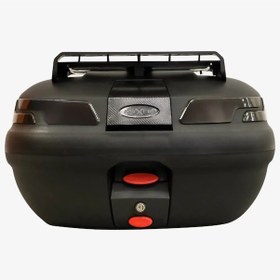 Resim Maxem Motosiklet Arka Çanta 45 Litre Sırt Dayama Ve Üst Tabla Full Set Black Edition Siyah 