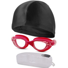 Resim 2li Set Boneli Yetişkin Yüzücü Gözlüğü Geniş Açı Su Geçirmez Yüzme Havuz Deniz Gözlük Pembe 1020 Pembe 