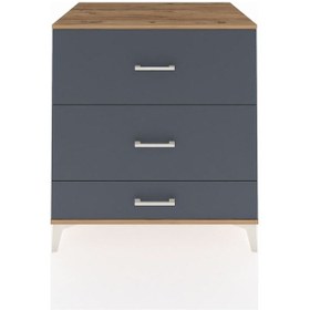 Resim Kronos Şifonyer 3 Çekmeceli 88x59x96 Çam-antrasit Çam 