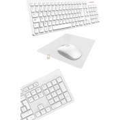 Resim Buğz Klavye Mouse Seti Sessiz Kablosuz Türkçe Tv Pc Uyumlu 