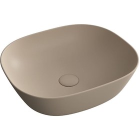 Resim VitrA Plural Kare Alçak Çanak Lavabo Mat Kil Beji 7810B474-0016 